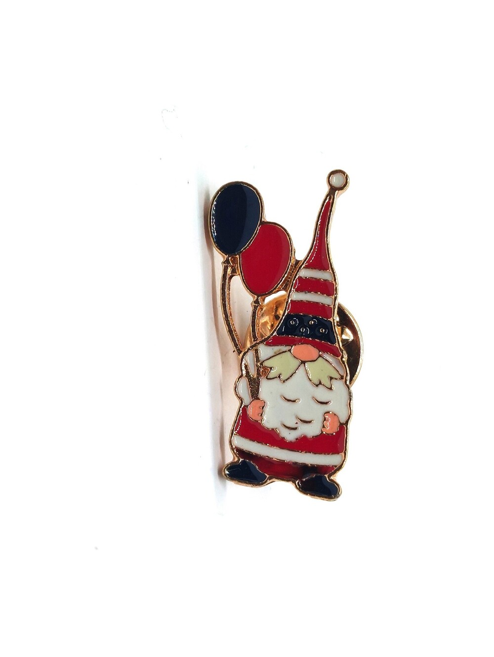 Patriotic Gnome Enamel Pin Red White Blue Balloons Americana July 4th Lapel